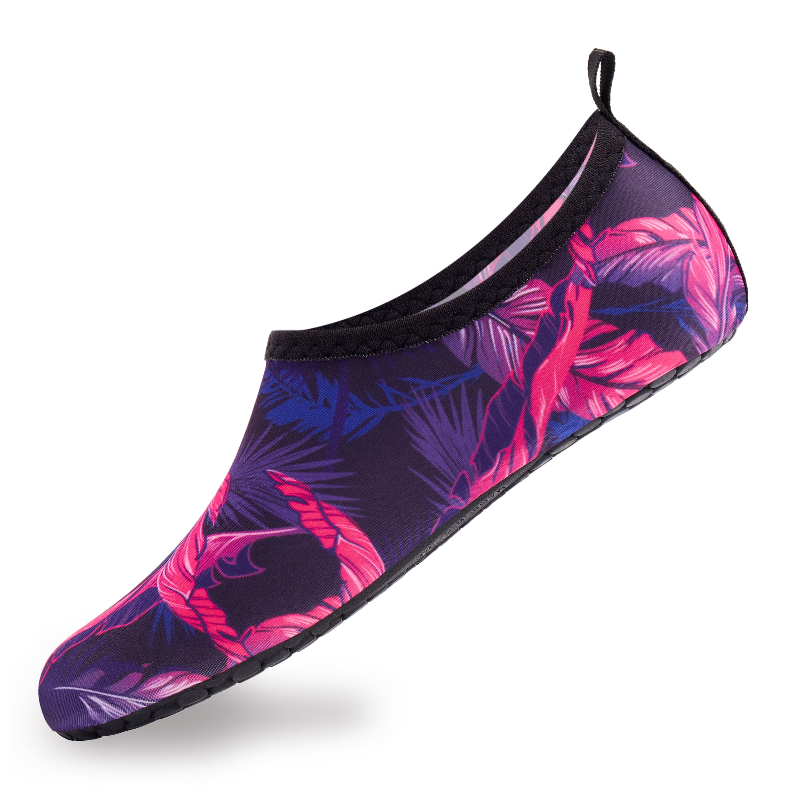 VIFUUR Water Shoes for Women Barefoot Quick-Dry Beach Swim Socks Purple/Red Feather
